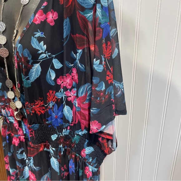 Torrid Blue and Pink Midi coverup Dress 4X - Picture 5 of 8